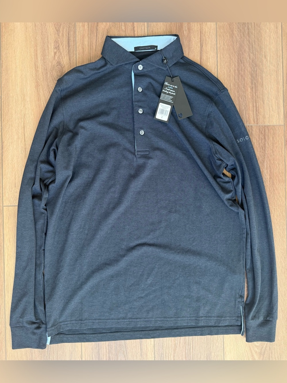 Greyson Apache II Polo Mens M Shepherd Long Sleeve Pima Cotton Blend Quick Dry